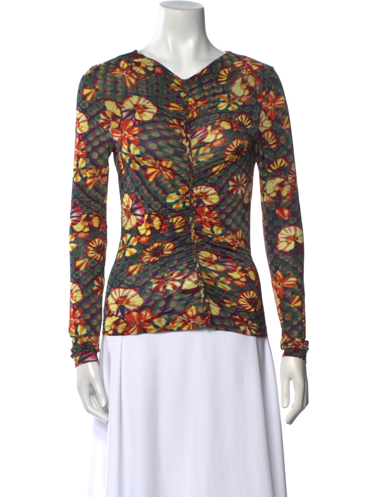 Ulla Johnson Printed V-Neck Top