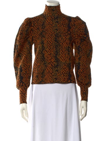 Pre-owned Ulla Johnson Wool Animal Print Sweatshirt In Orange