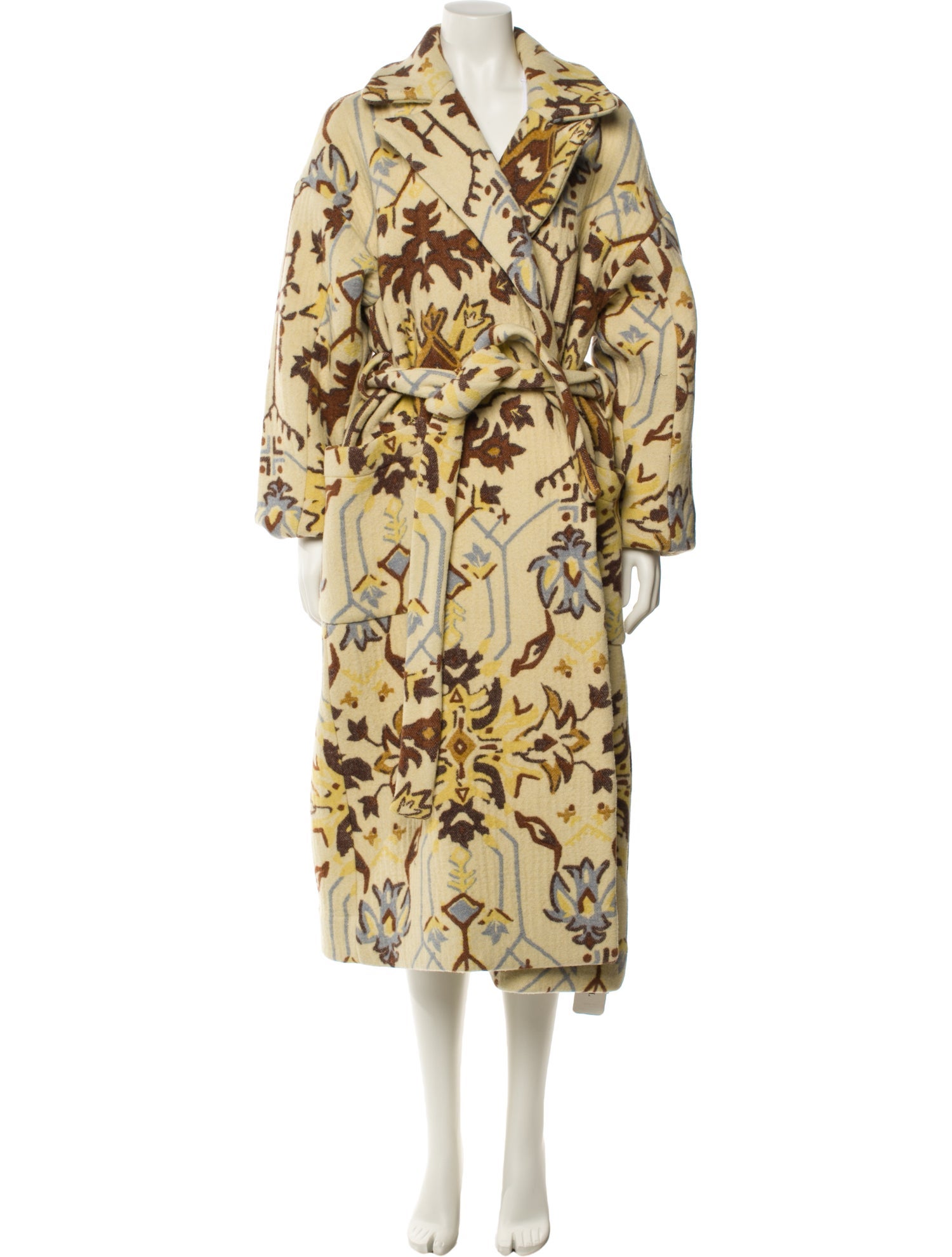 Ulla Johnson Wool Printed Faux Fur Coat