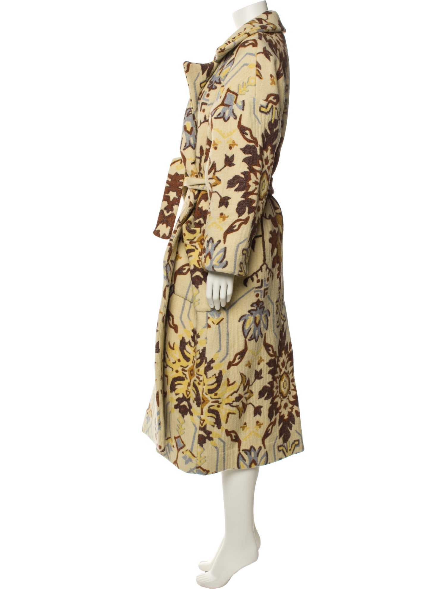 Ulla Johnson Wool Printed Faux Fur Coat