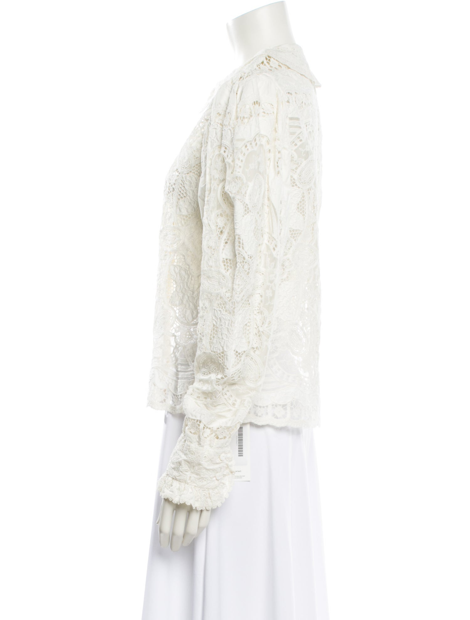 Ulla Johnson Lace Pattern Mock Neck Blouse