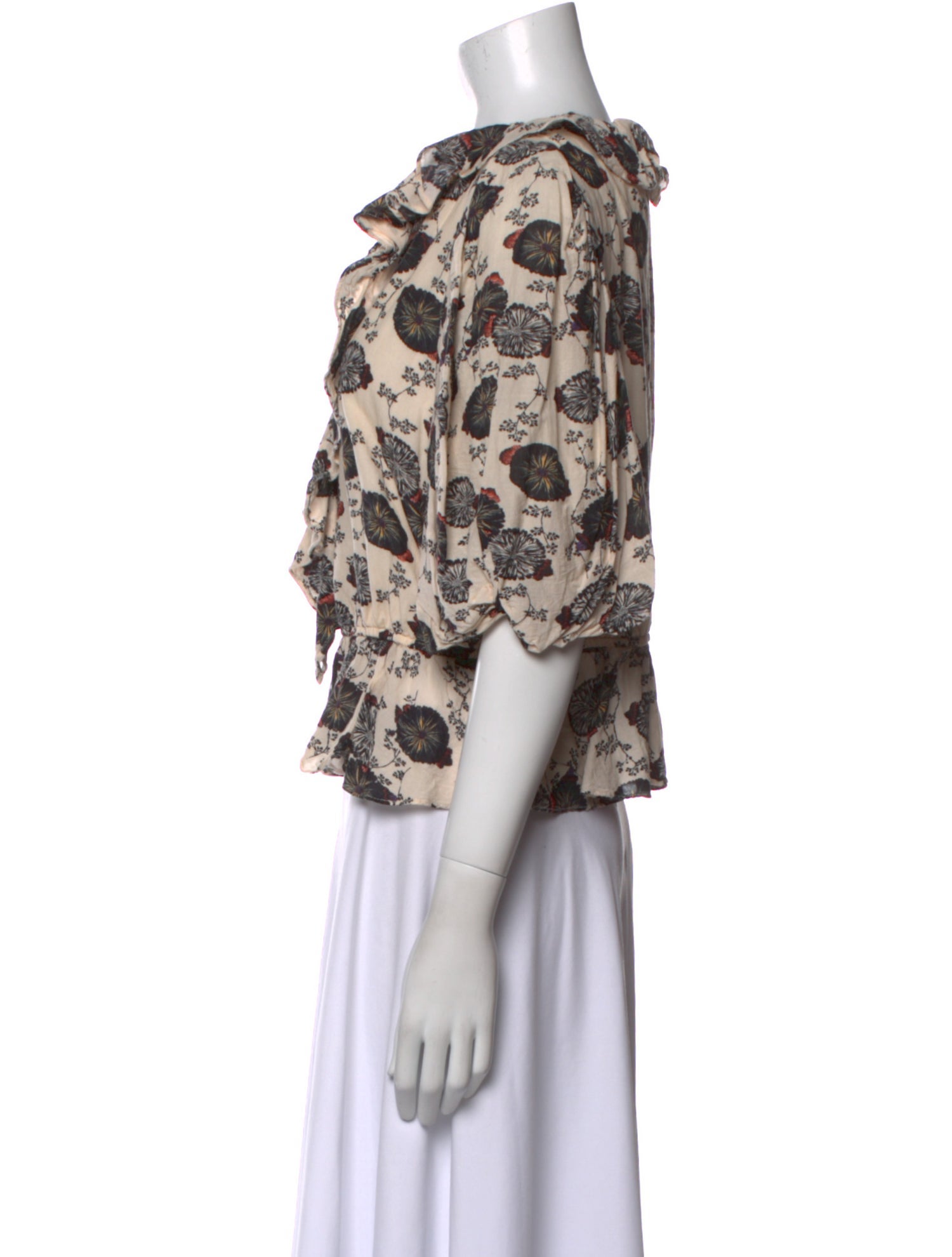 Ulla Johnson Floral Print V-Neck Blouse