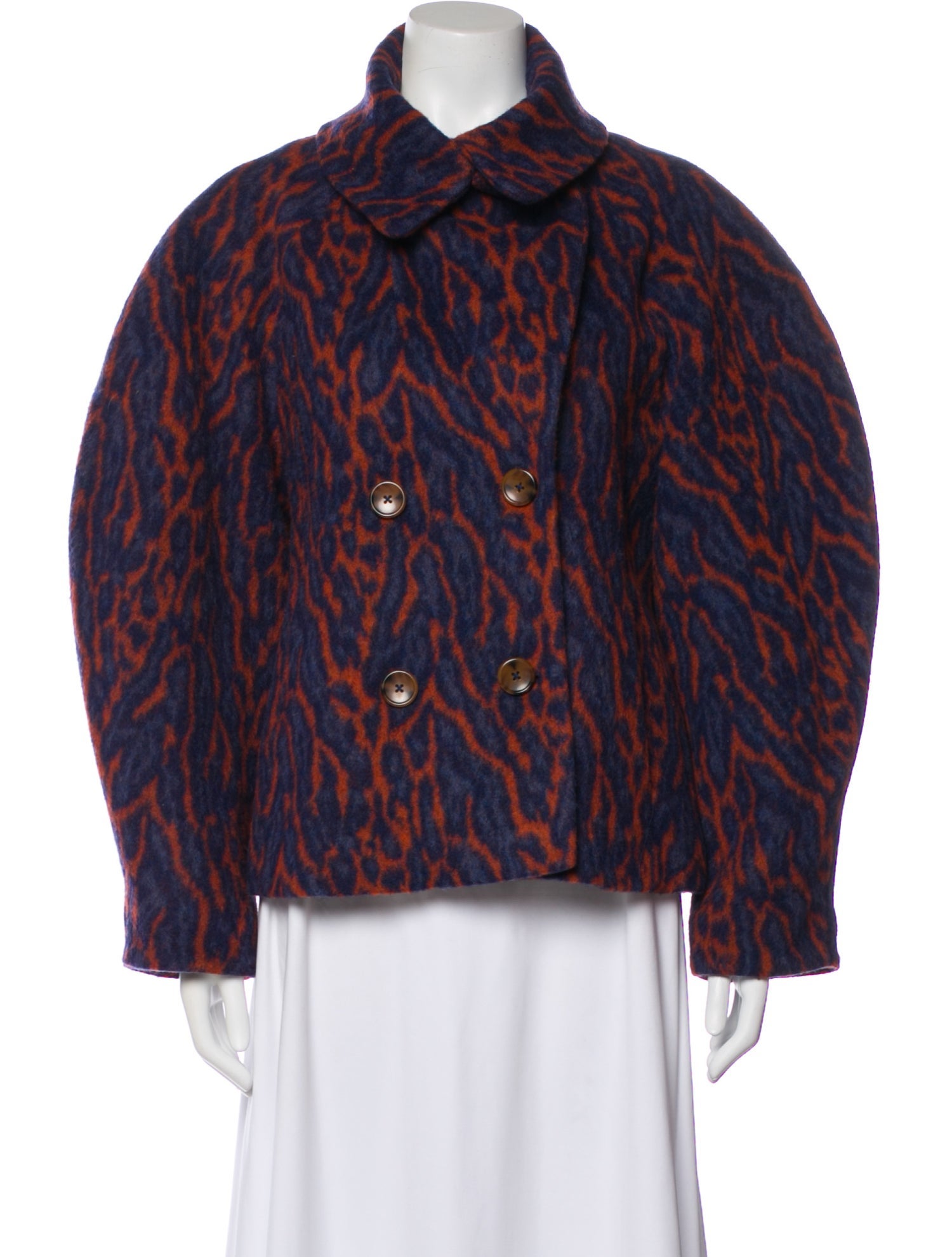 Ulla Johnson Wool Animal Print Faux Fur Jacket