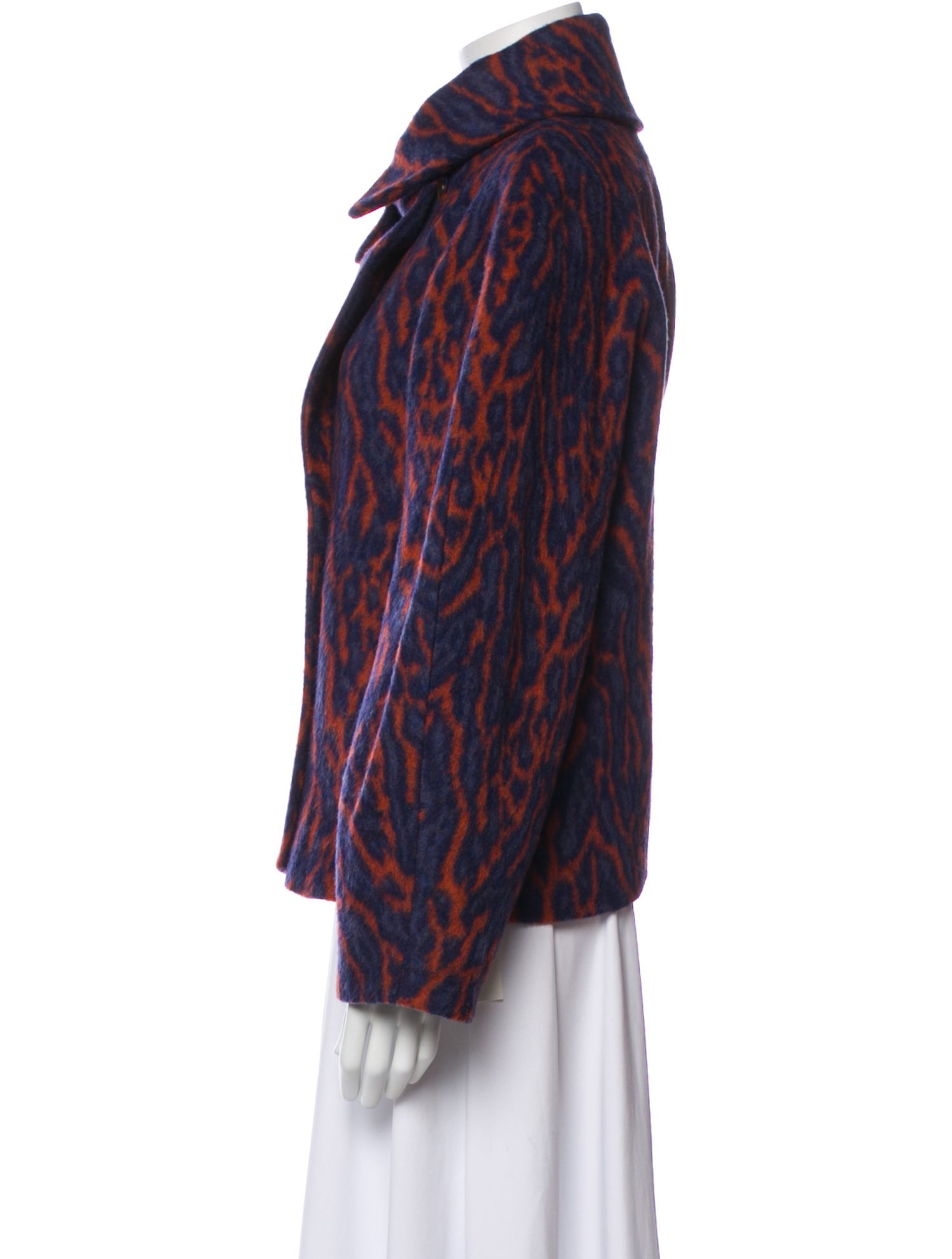 Ulla Johnson Wool Animal Print Faux Fur Jacket