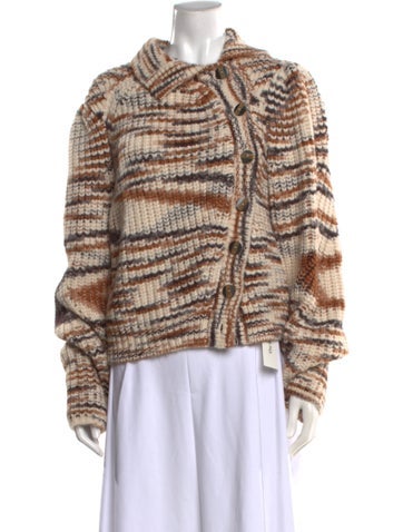 Pre-owned Ulla Johnson Baby Alpaca Striped Sweater In Brown