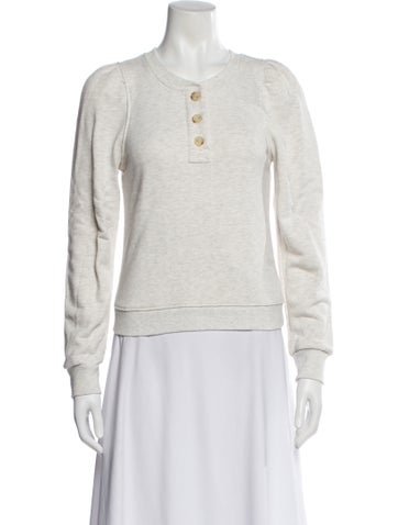 Pre-owned Ulla Johnson Crew Neck Long Sleeve Sweatshirt In White