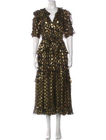 Pre-owned Ulla Johnson Silk Long Dress W/ Tags In Multi