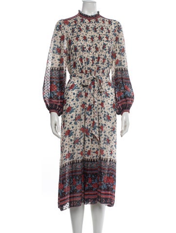 Pre-owned Ulla Johnson Silk Midi Length Dress In Multi