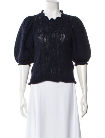 Pre-owned Ulla Johnson Crew Neck Sweater In Blue