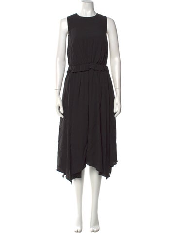Pre-owned Ulla Johnson Crew Neck Long Dress In Black