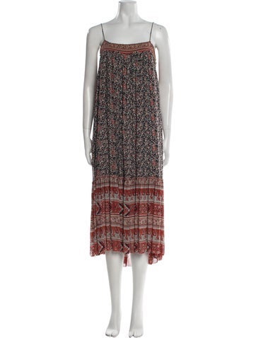 Pre-owned Ulla Johnson Silk Long Dress In Orange