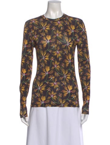 Pre-owned Ulla Johnson Floral Print Crew Neck Top In Multi