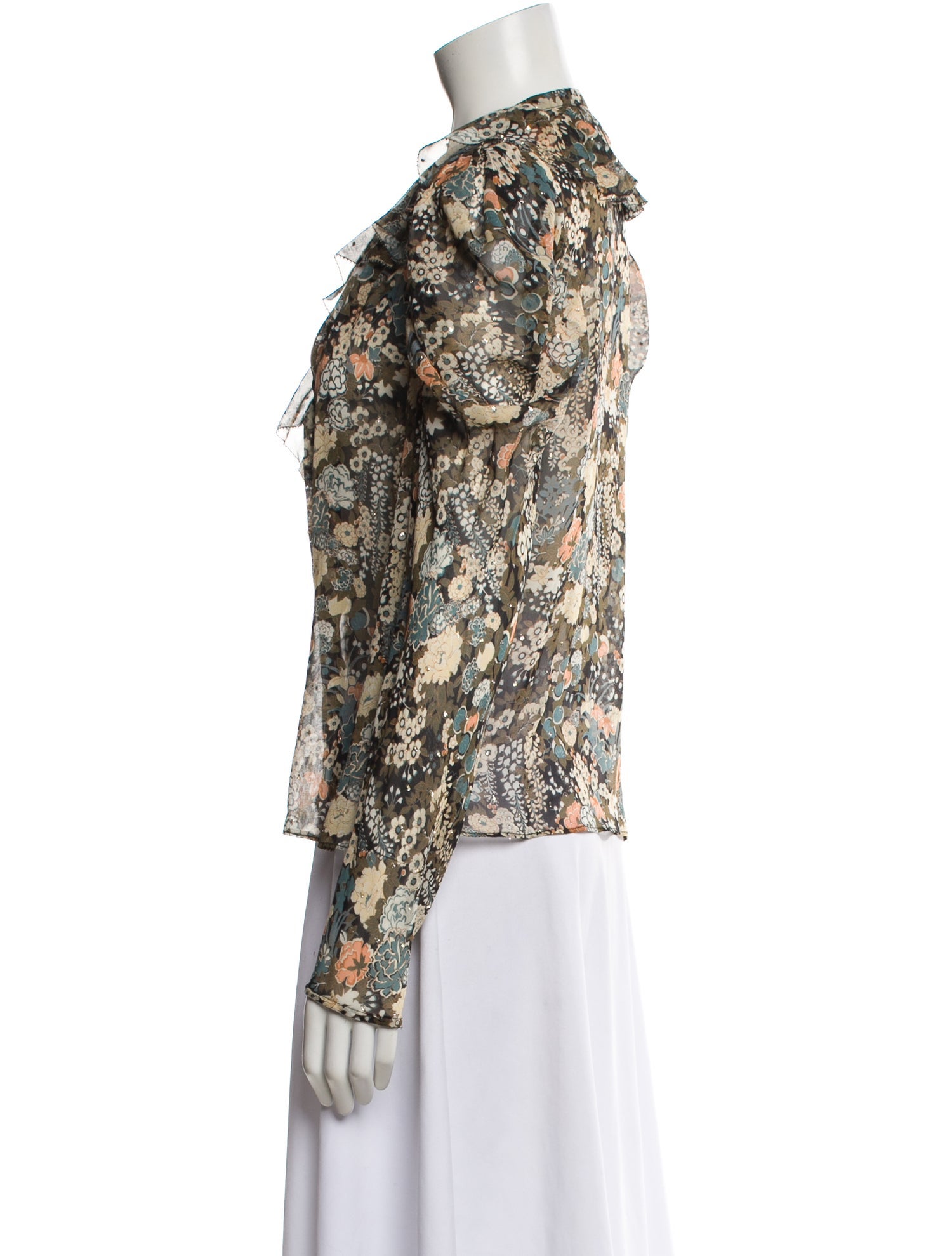 Ulla Johnson Silk Floral Print Blouse