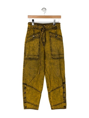 Pre-owned Ulla Johnson High-rise Straight Leg Jeans In Yellow