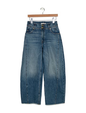 Pre-owned Ulla Johnson Mid-rise Straight Leg Jeans In Blue