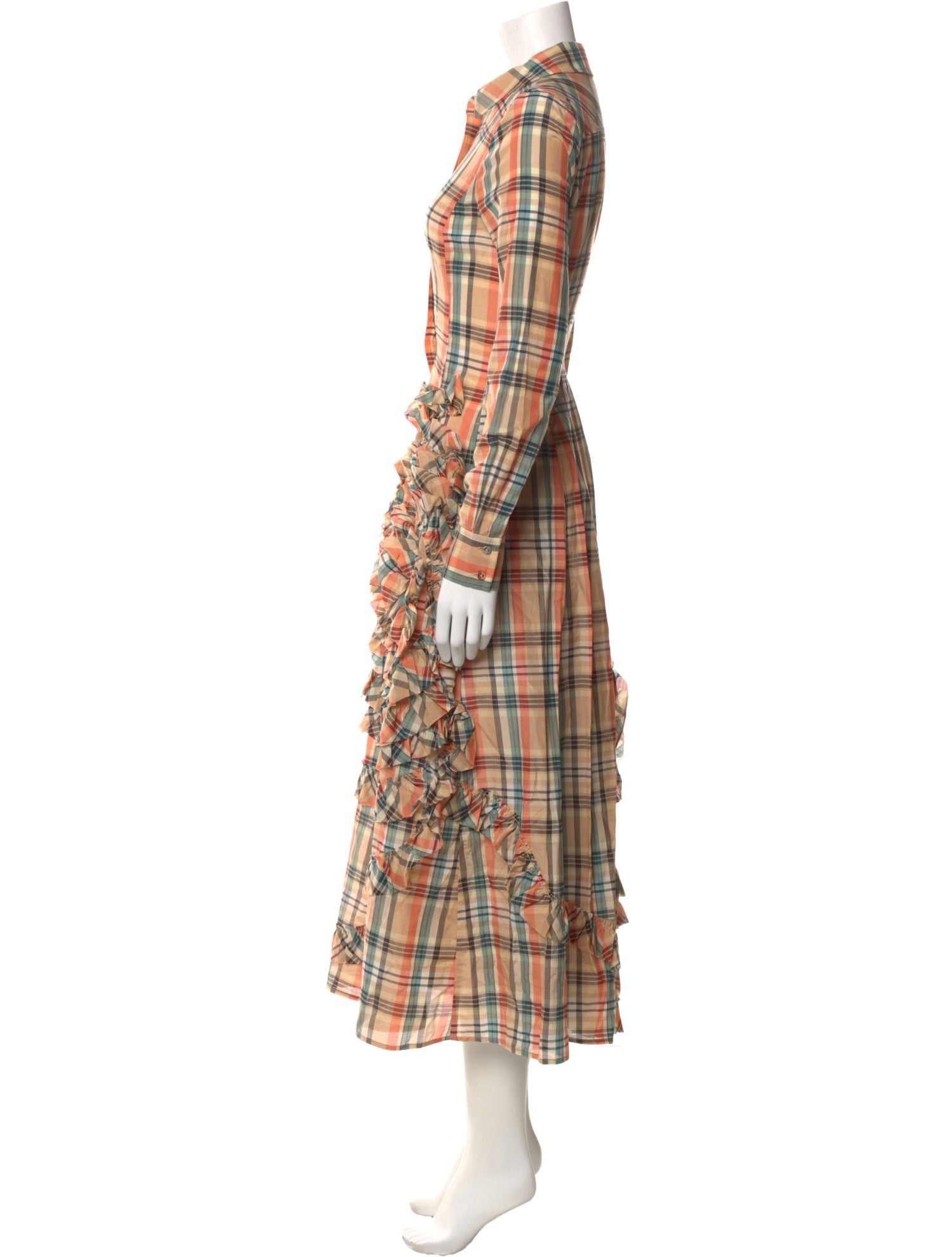 Ulla Johnson Plaid Print Long Dress