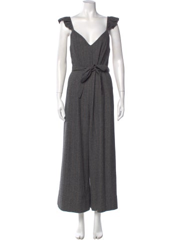 Pre-owned Ulla Johnson Wool Square Neckline Jumpsuit In Gray