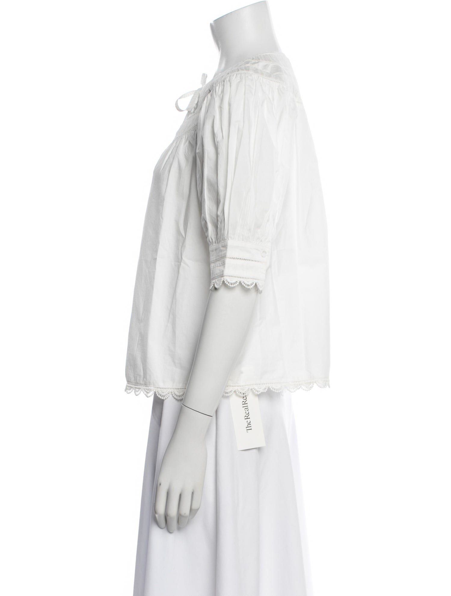 Ulla Johnson Tie Neck Short Sleeve Blouse