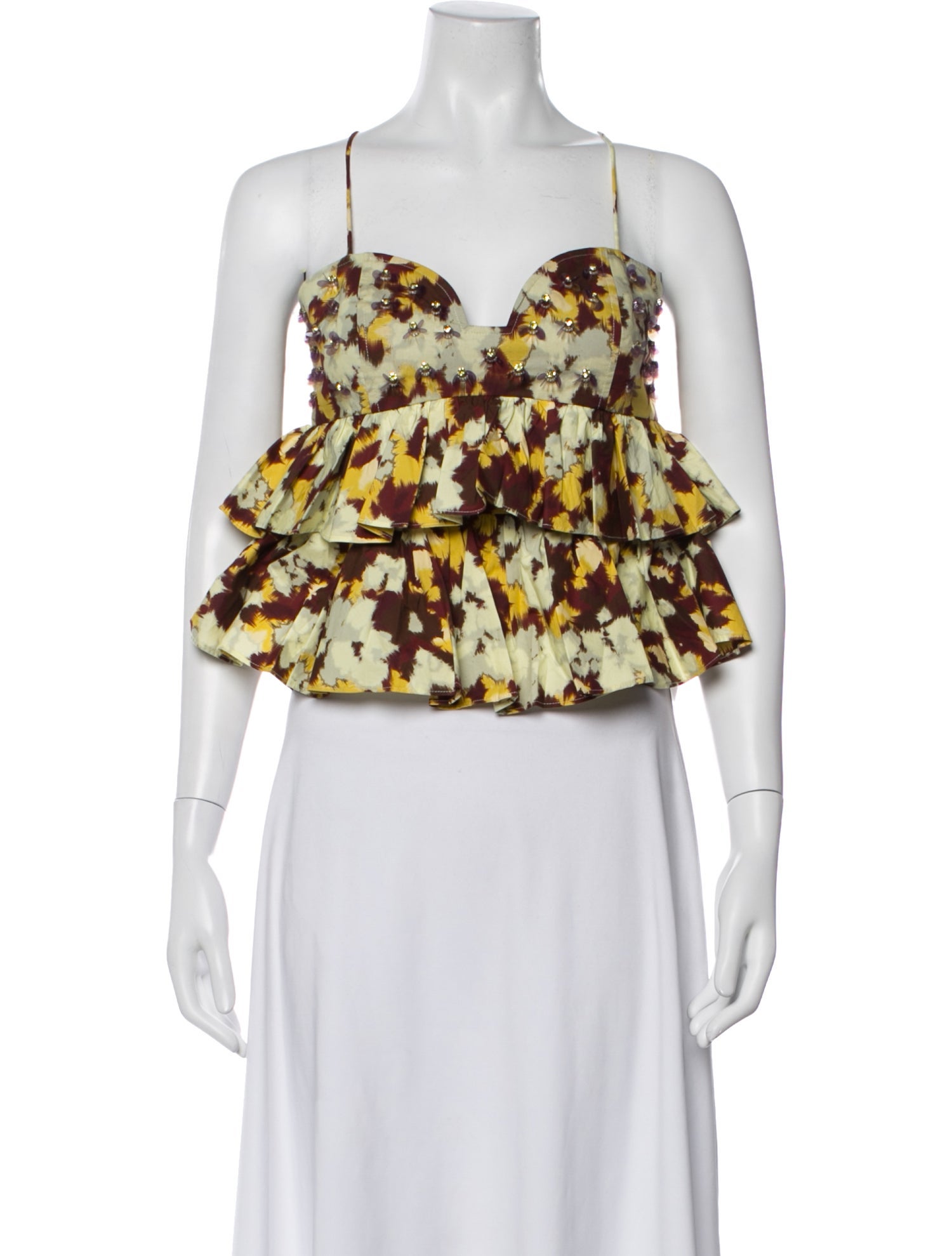 Ulla Johnson Printed V-Neck Blouse w/ Tags