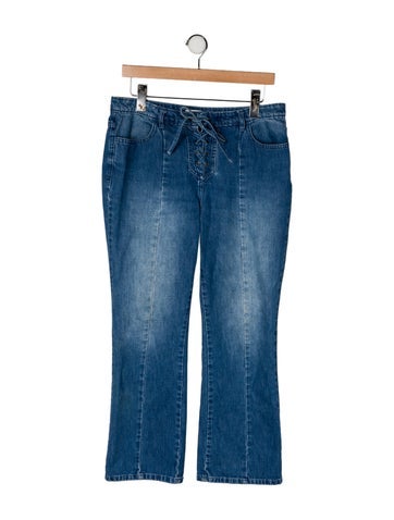 Pre-owned Ulla Johnson Mid-rise Flared Jeans In Blue