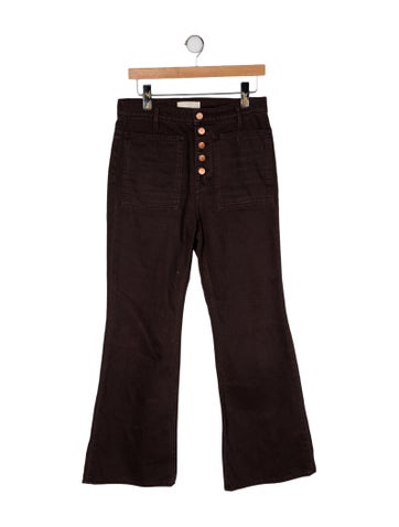 Pre-owned Ulla Johnson High-rise Flared Jeans In Brown