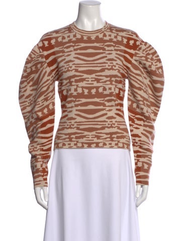 Pre-owned Ulla Johnson Wool Animal Print Sweater In Brown