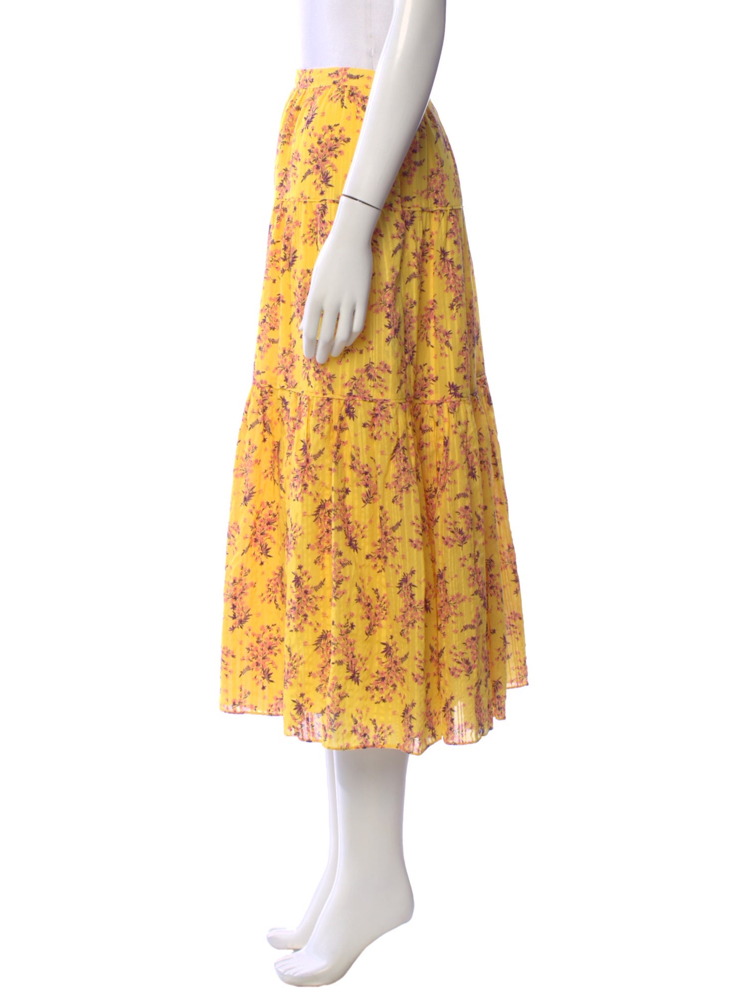 Ulla Johnson Floral Print Midi Length Skirt