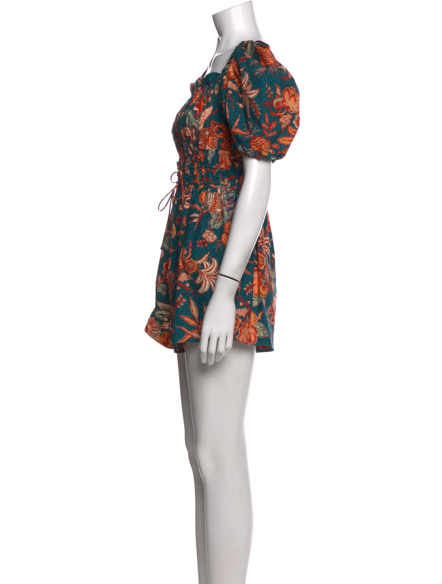 Ulla Johnson Floral Print Square Neckline Romper