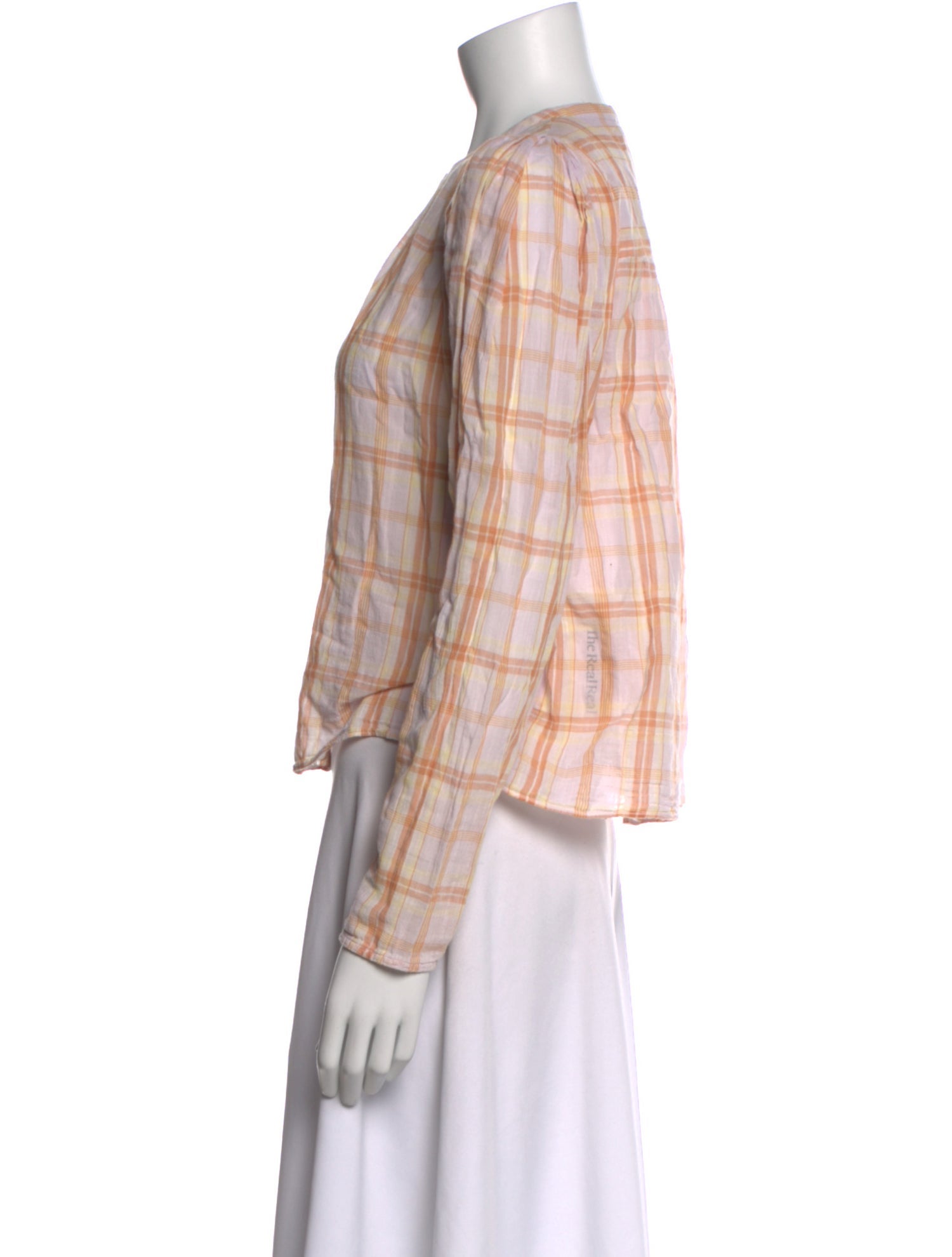 Ulla Johnson Plaid Print Long Sleeve Blouse