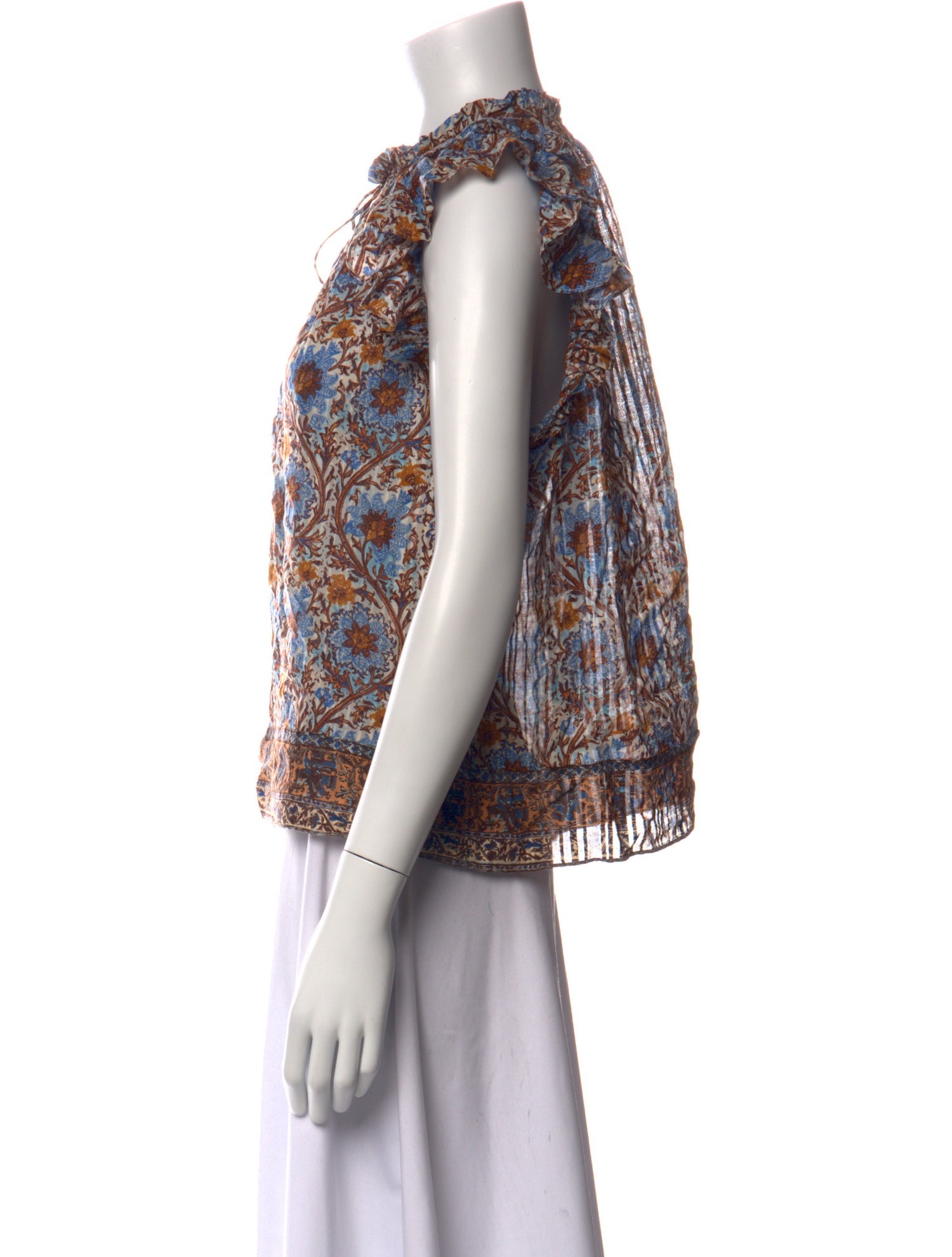 Ulla Johnson Floral Print Tie Neck Blouse