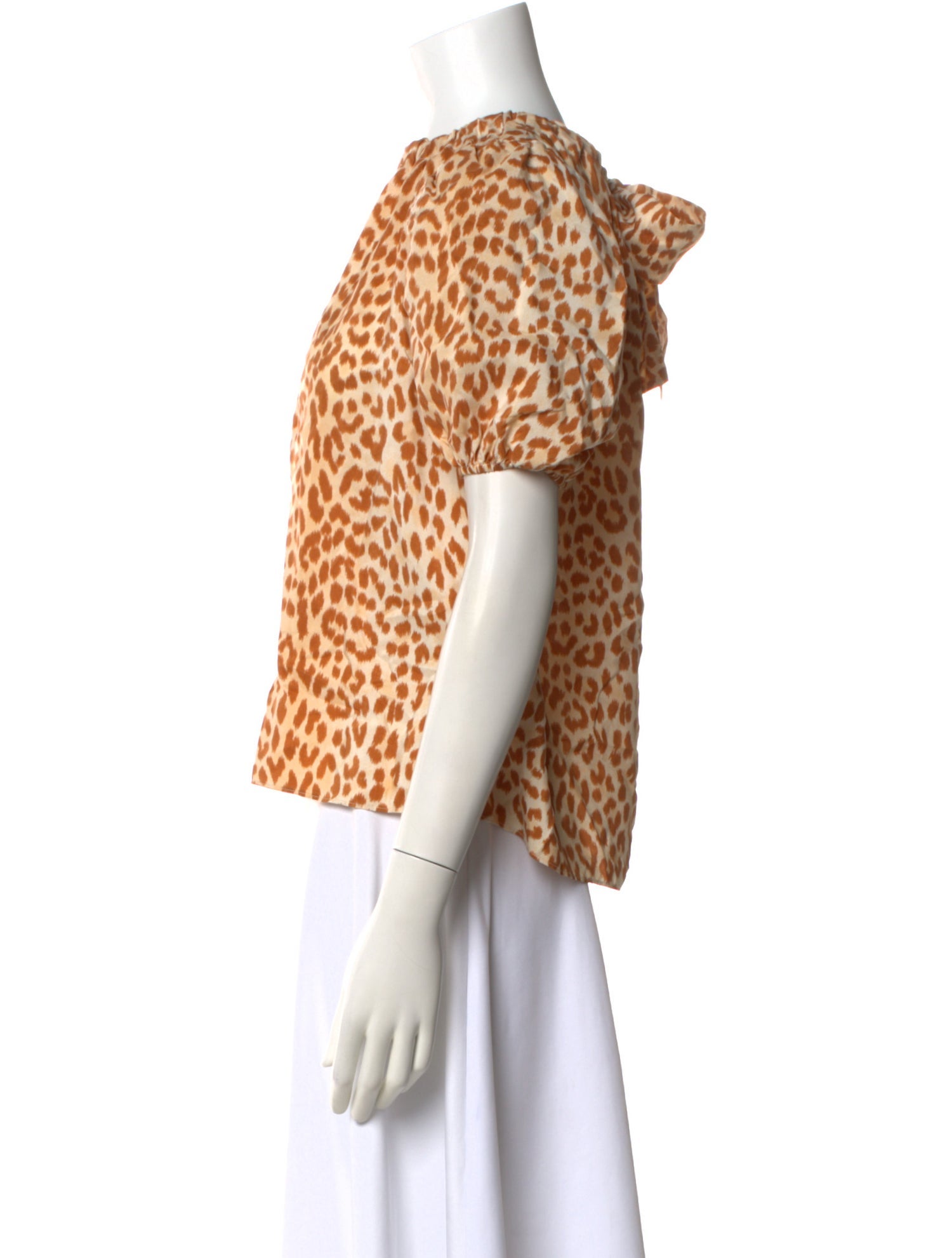 Ulla Johnson Silk Animal Print Top