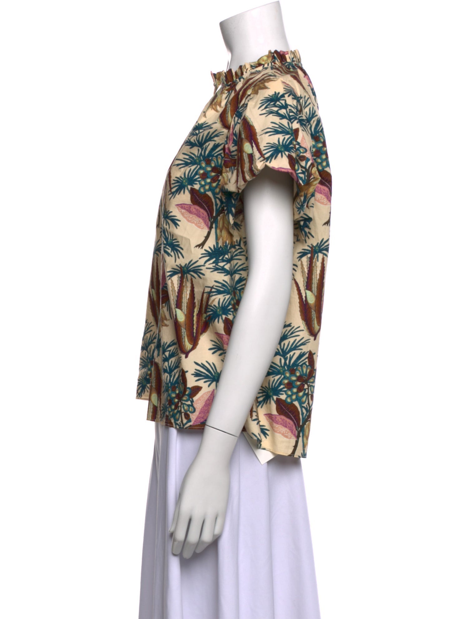 Ulla Johnson Floral Print V-Neck Blouse