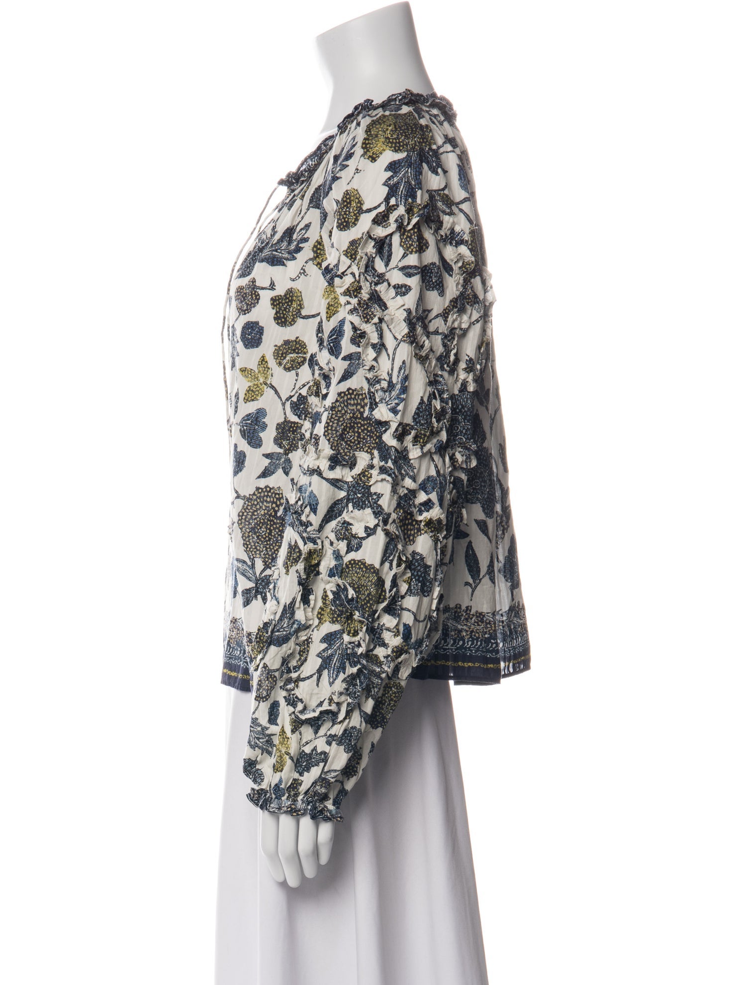 Ulla Johnson Floral Print V-Neck Blouse