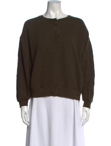 Pre-owned Ulla Johnson Crew Neck Long Sleeve Sweatshirt In Green