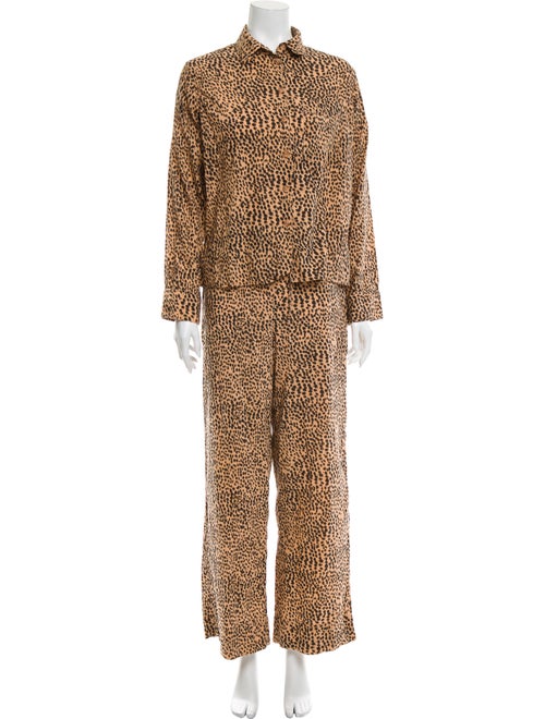 Ulla Johnson Animal Print Pajamas Brown