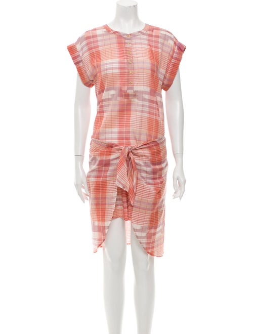 Ulla Johnson Plaid Print Knee-Length Dress Pink