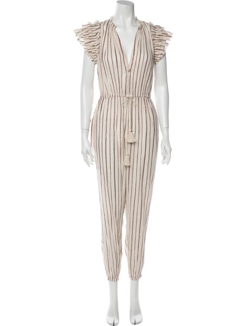 Ulla Johnson Elio Striped Jumpsuit Metallic