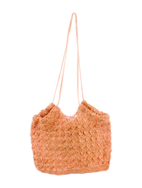 Ulla Johnson Crochet Flat Tote Orange