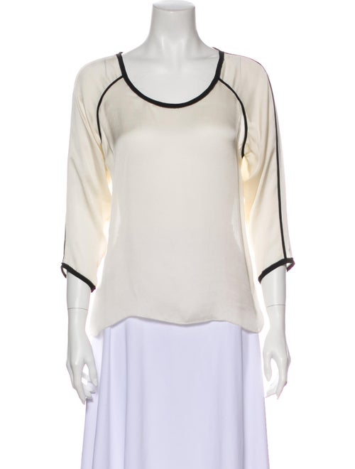 Ulla Johnson Silk Scoop Neck Blouse White