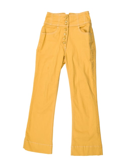 Ulla Johnson High-Rise Wide Leg Jeans Yellow