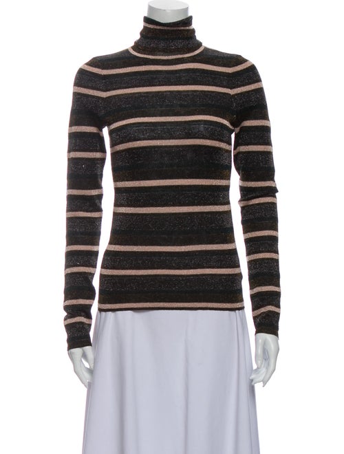 Ulla Johnson Striped Turtleneck Sweater Brown