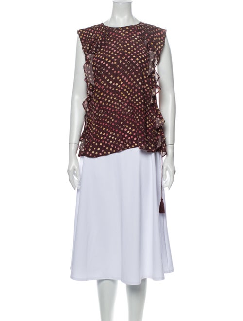 Ulla Johnson Silk Printed Blouse Brown