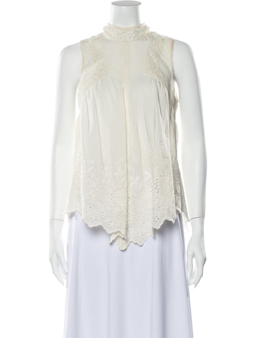 Ulla Johnson Silk Mock Neck Blouse