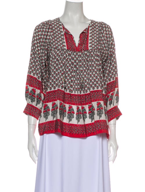 Ulla Johnson Silk Printed Blouse White