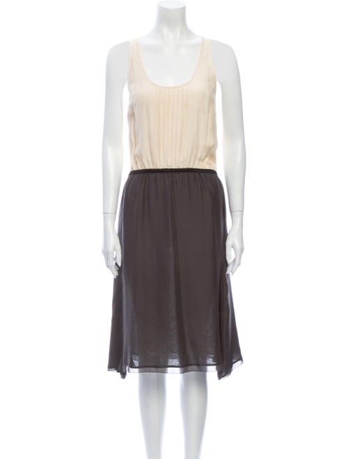 Ulla Johnson Scoop Neck Midi Length Dress Grey