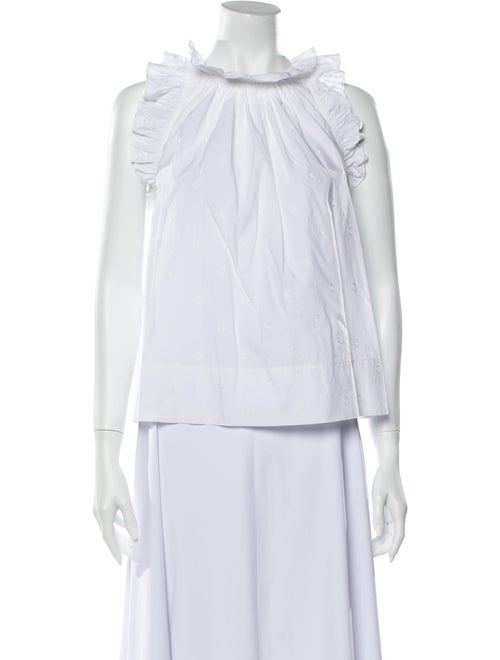 Ulla Johnson Mock Neck Sleeveless Blouse White