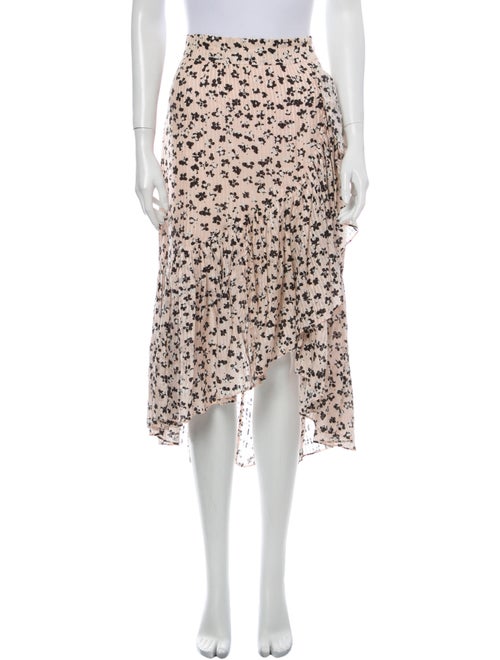 Ulla Johnson Floral Print Midi Length Skirt Pink