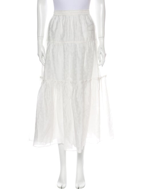 Ulla Johnson Silk Midi Length Skirt White