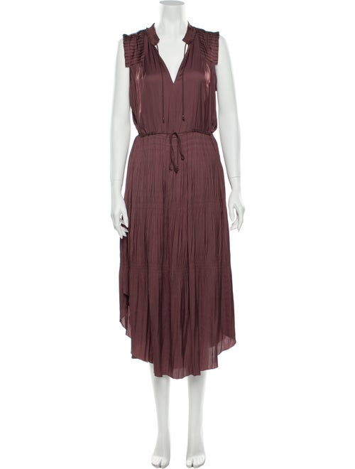 Ulla Johnson V-Neck Long Dress Purple