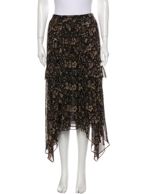 Ulla Johnson Silk Midi Length Skirt Brown